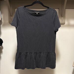 Banana Republic Black Peplum Short Sleeve Top